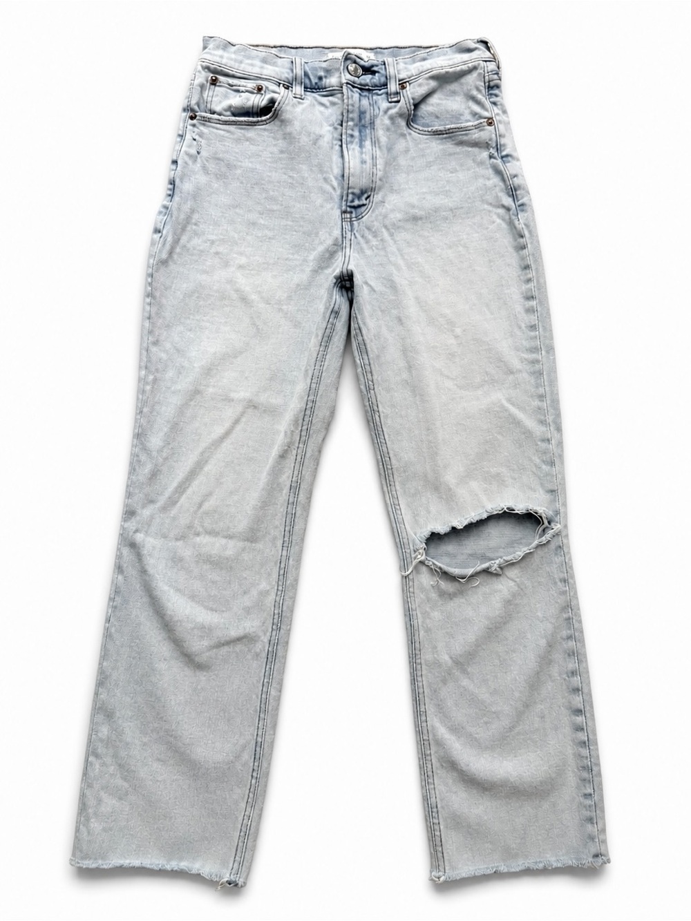 Abercrombie & Fitch Ultra High Rise Ankle Straight Jeans 27/4 Light Wash